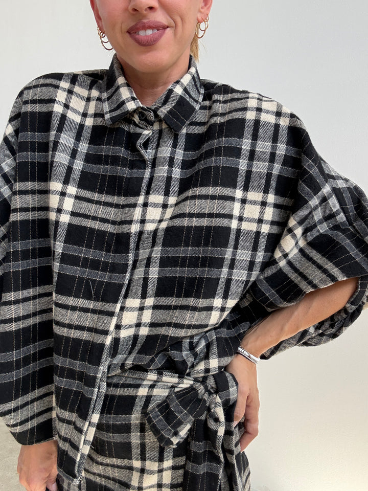 CAMICIA JENNIFER CHECK BIANCO/NERO