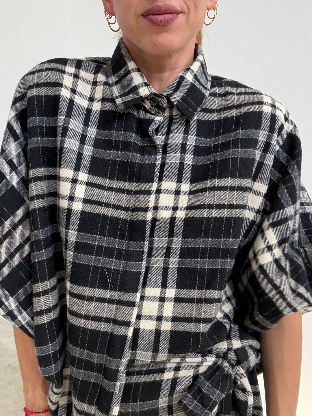 CAMICIA JENNIFER CHECK BIANCO/NERO