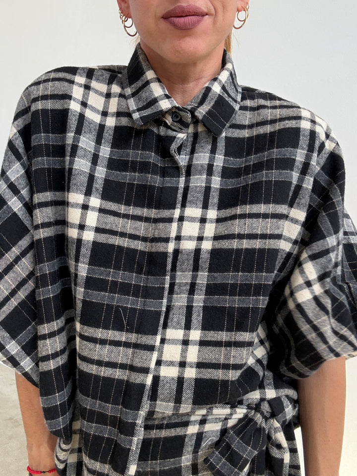 CAMICIA JENNIFER CHECK BIANCO/NERO