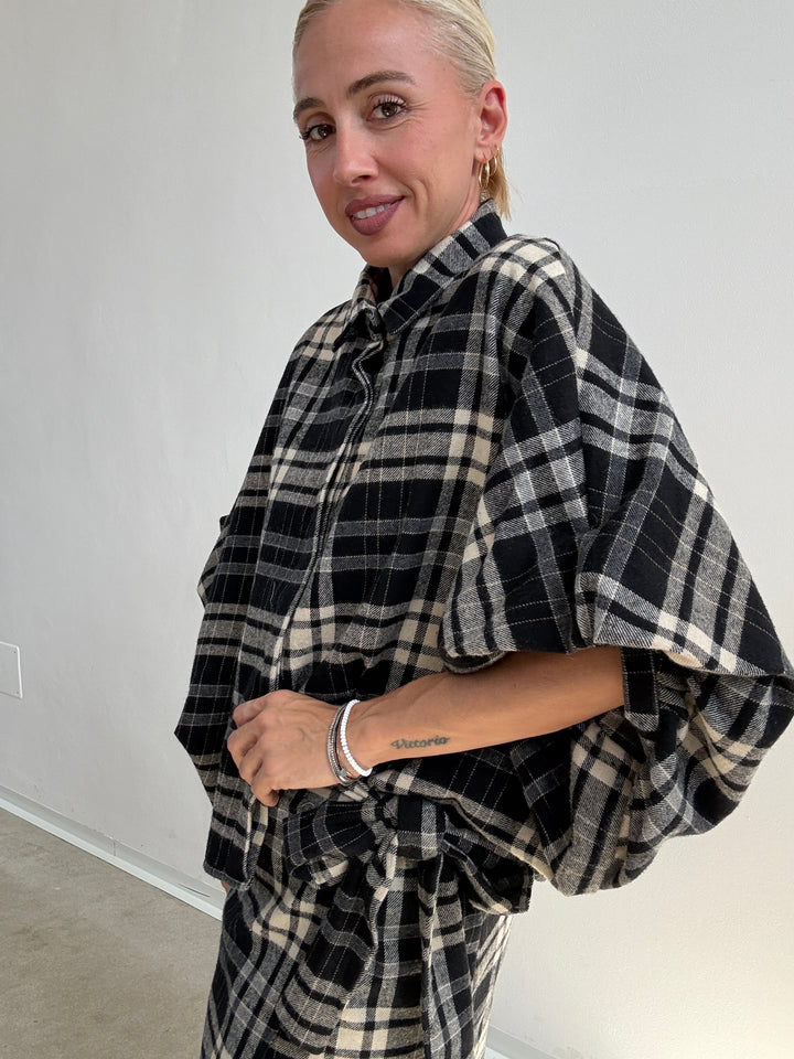 CAMICIA JENNIFER CHECK BIANCO/NERO