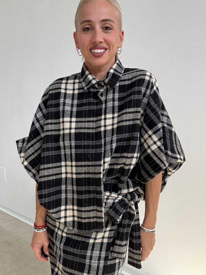 CAMICIA JENNIFER CHECK BIANCO/NERO