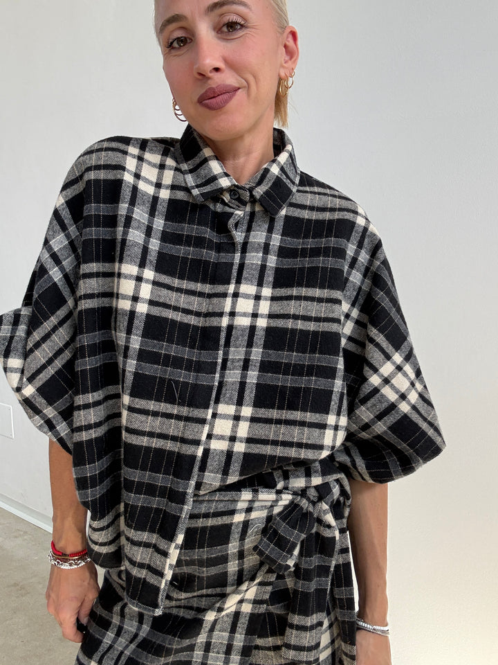 CAMICIA JENNIFER CHECK BIANCO/NERO