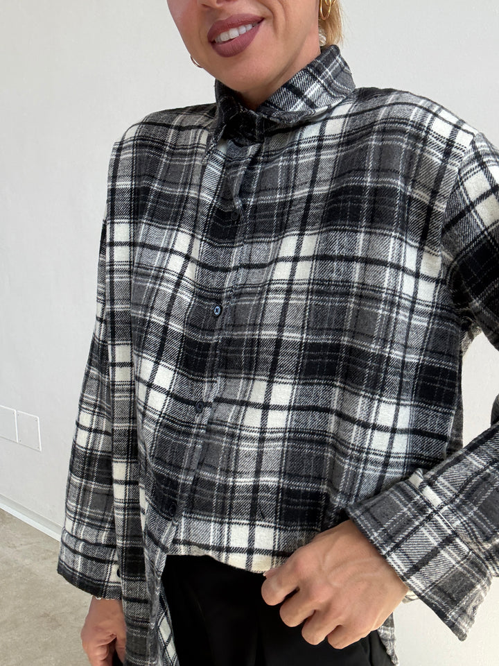 CAMICIA BROOKLYN CHECK BIANCO/NERO