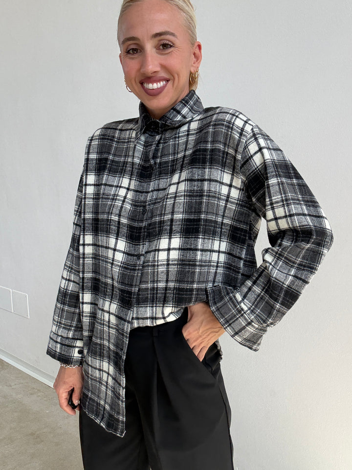 CAMICIA BROOKLYN CHECK BIANCO/NERO