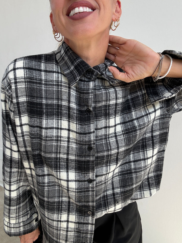 CAMICIA BROOKLYN CHECK BIANCO/NERO