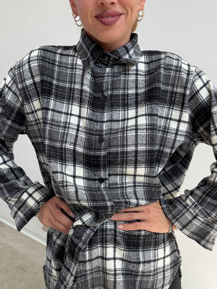 CAMICIA BROOKLYN CHECK BIANCO/NERO