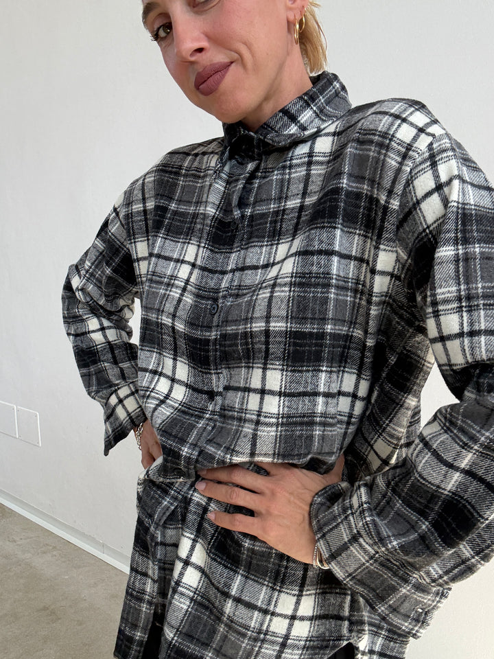 CAMICIA BROOKLYN CHECK BIANCO/NERO