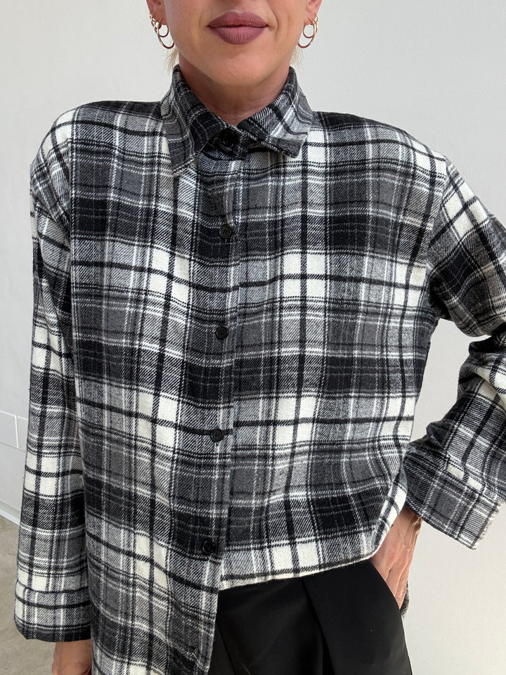 CAMICIA BROOKLYN CHECK BIANCO/NERO