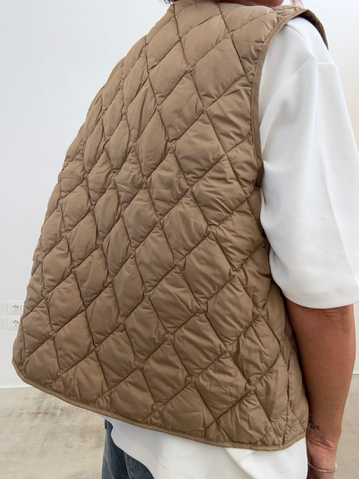 GILET TRAPUNTATO SABBIA