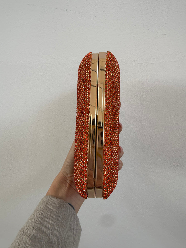 POCHETTE STRASS ORANGE