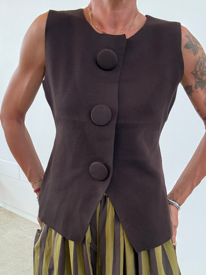 GILET MAXI BOTTONI MOKA