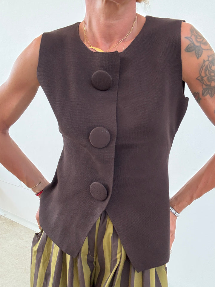 GILET MAXI BOTTONI MOKA