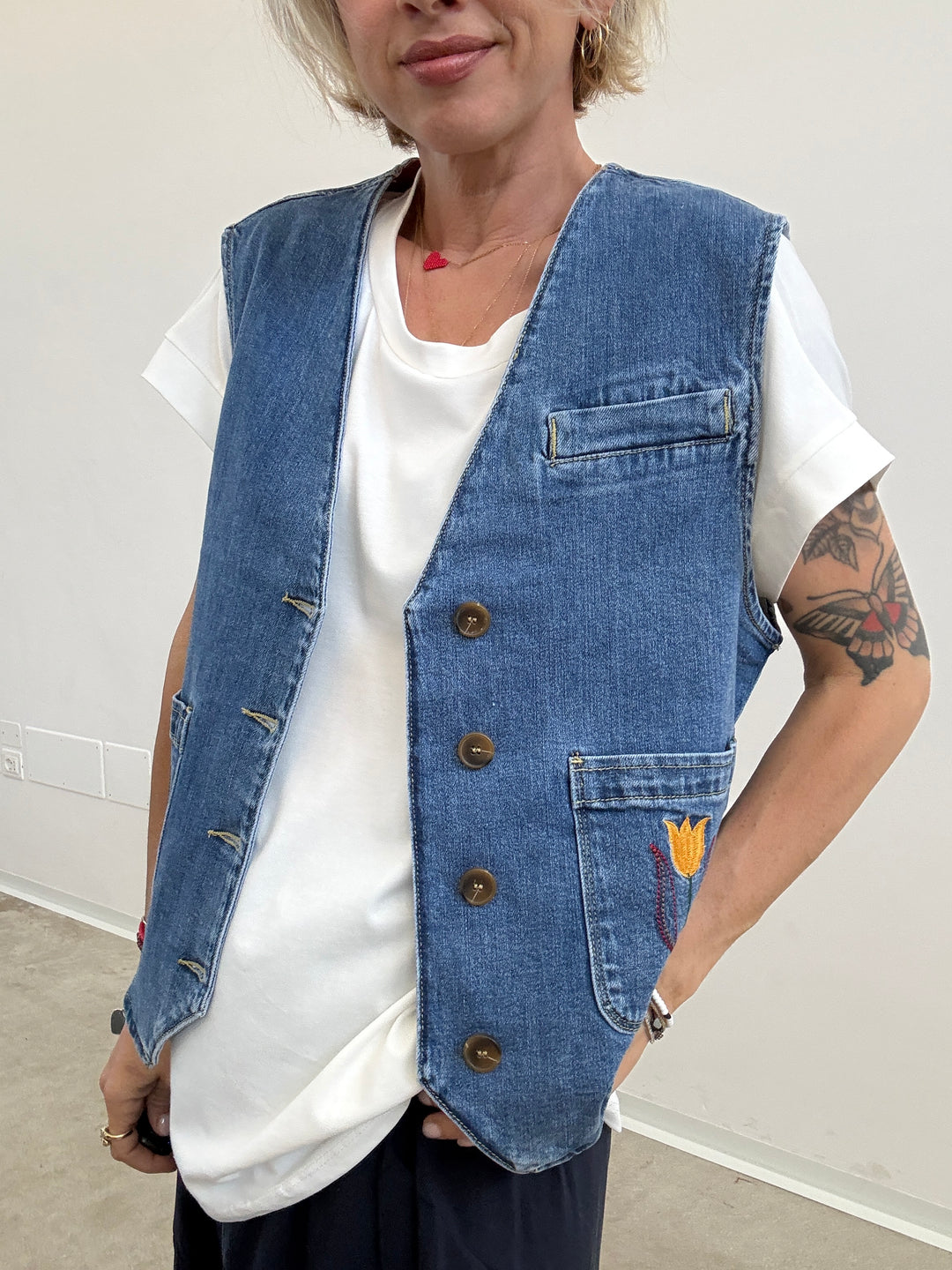 GILET DENIM TULIPANI