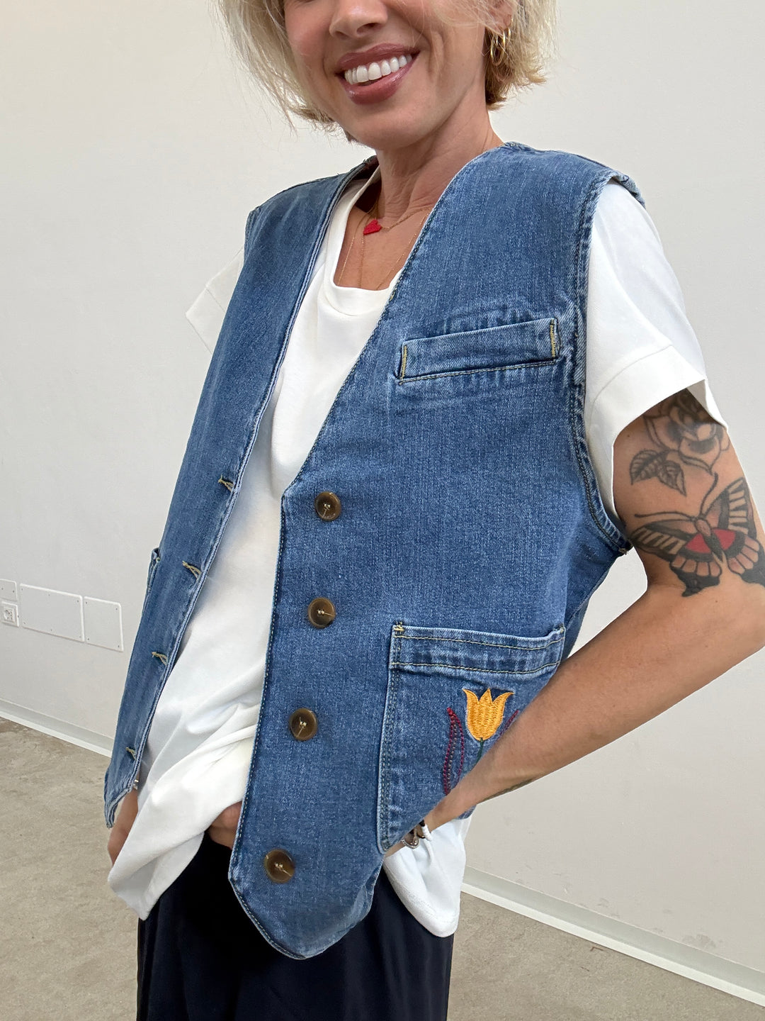 GILET DENIM TULIPANI