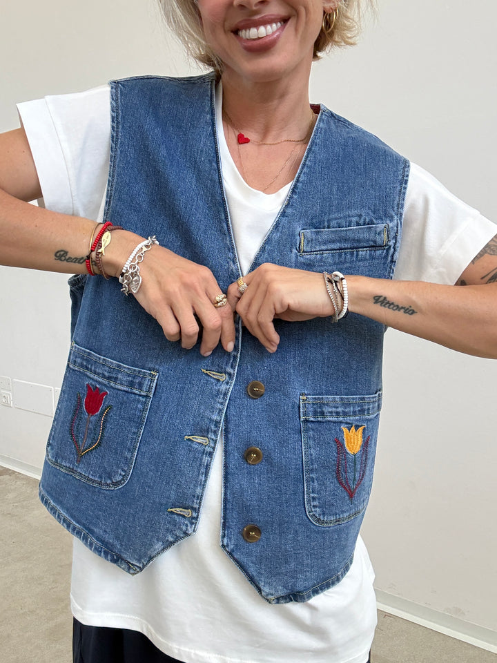 GILET DENIM TULIPANI