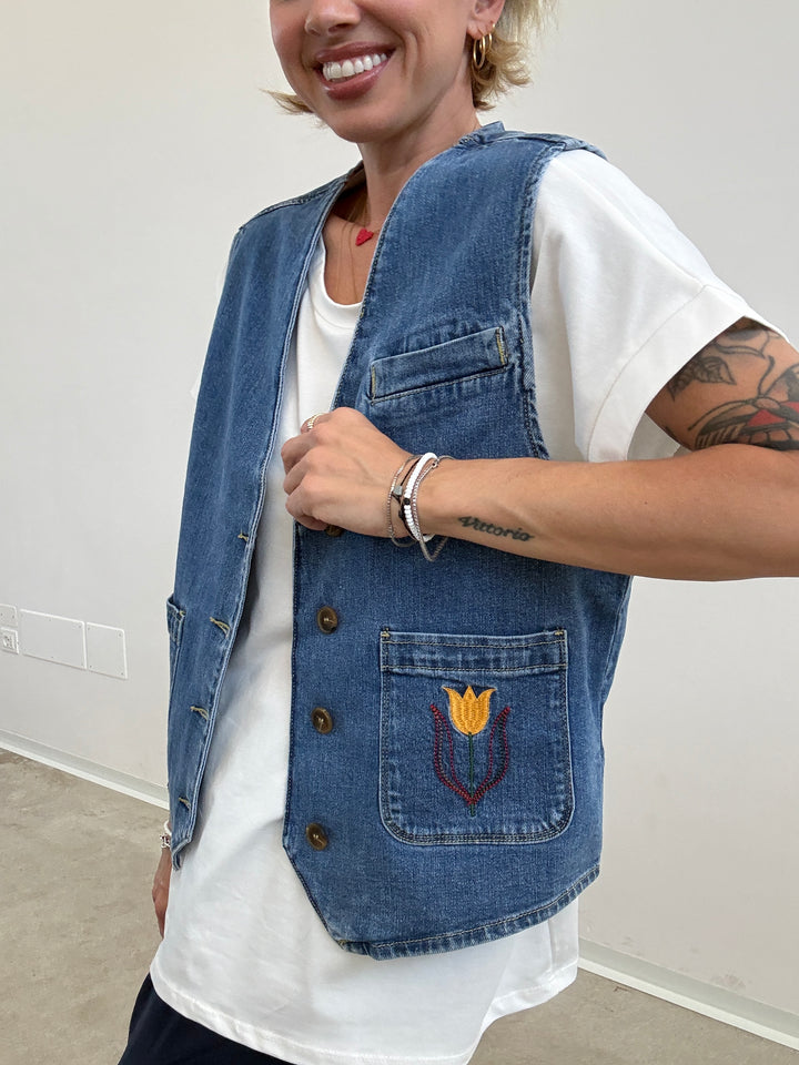 GILET DENIM TULIPANI
