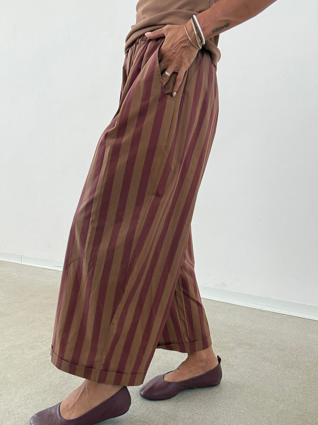 PANTALONE OLIMPIA RIGA BISCOTTO/VINO