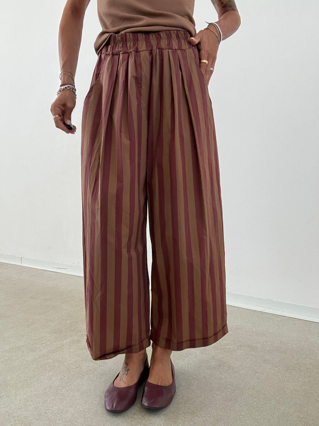 PANTALONE OLIMPIA RIGA BISCOTTO/VINO