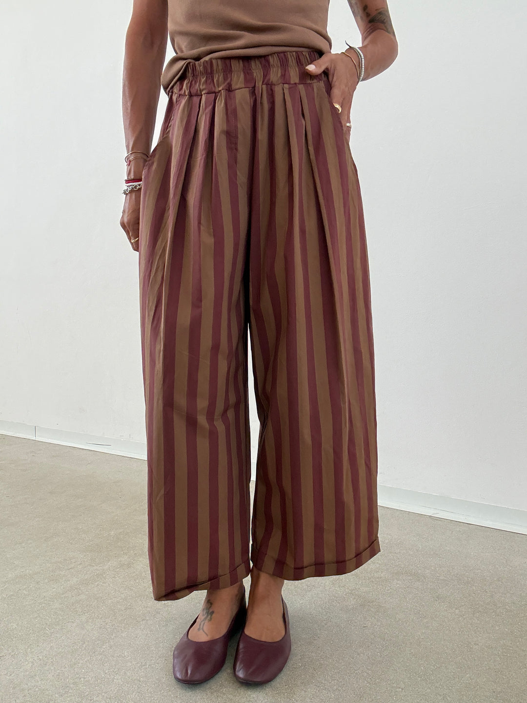 PANTALONE OLIMPIA RIGA BISCOTTO/VINO