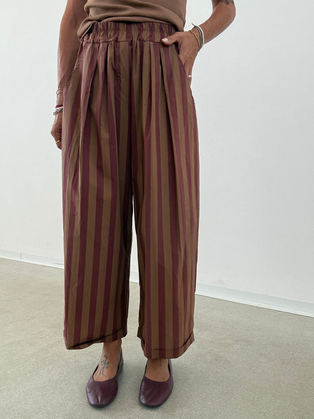 PANTALONE OLIMPIA RIGA BISCOTTO/VINO