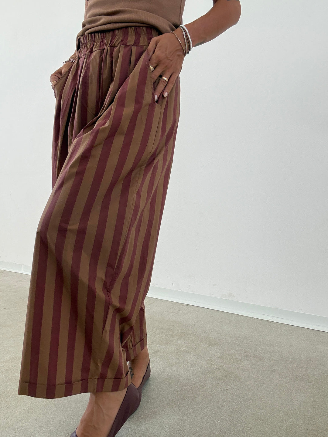 PANTALONE OLIMPIA RIGA BISCOTTO/VINO