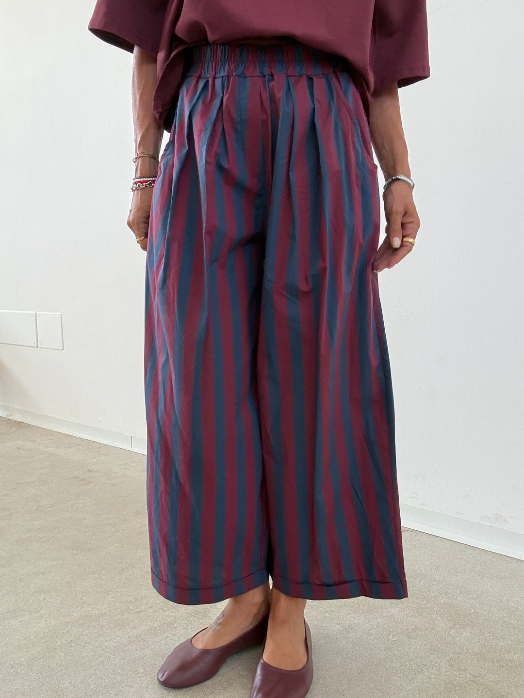 PANTALONE OLIMPIA RIGA VINO/BLU