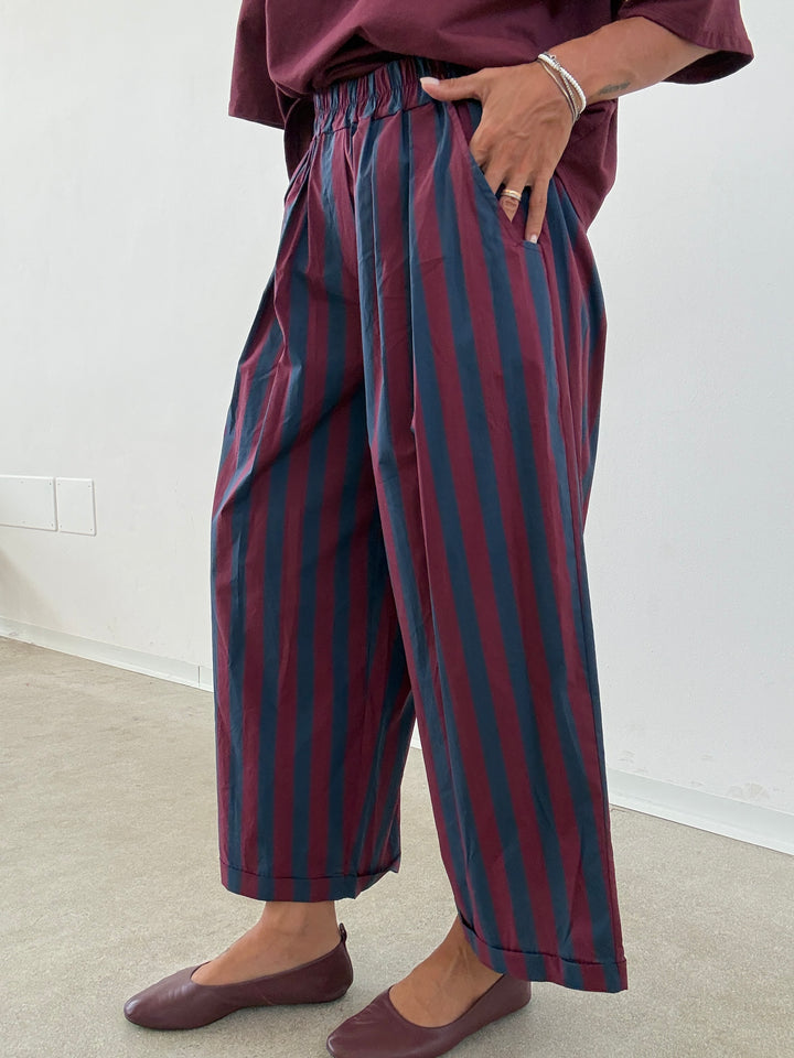 PANTALONE OLIMPIA RIGA VINO/BLU