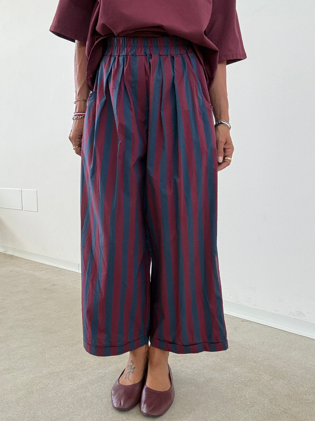 PANTALONE OLIMPIA RIGA VINO/BLU