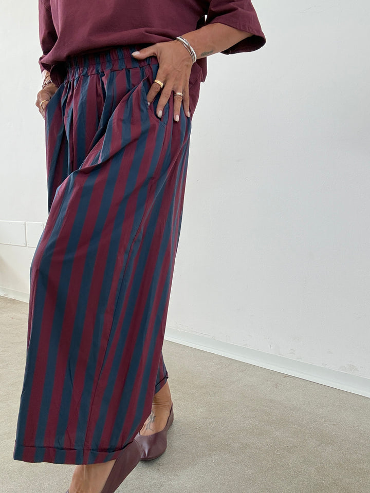 PANTALONE OLIMPIA RIGA VINO/BLU