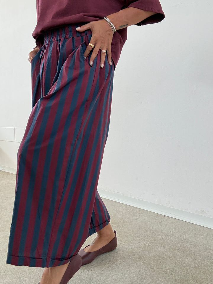 PANTALONE OLIMPIA RIGA VINO/BLU