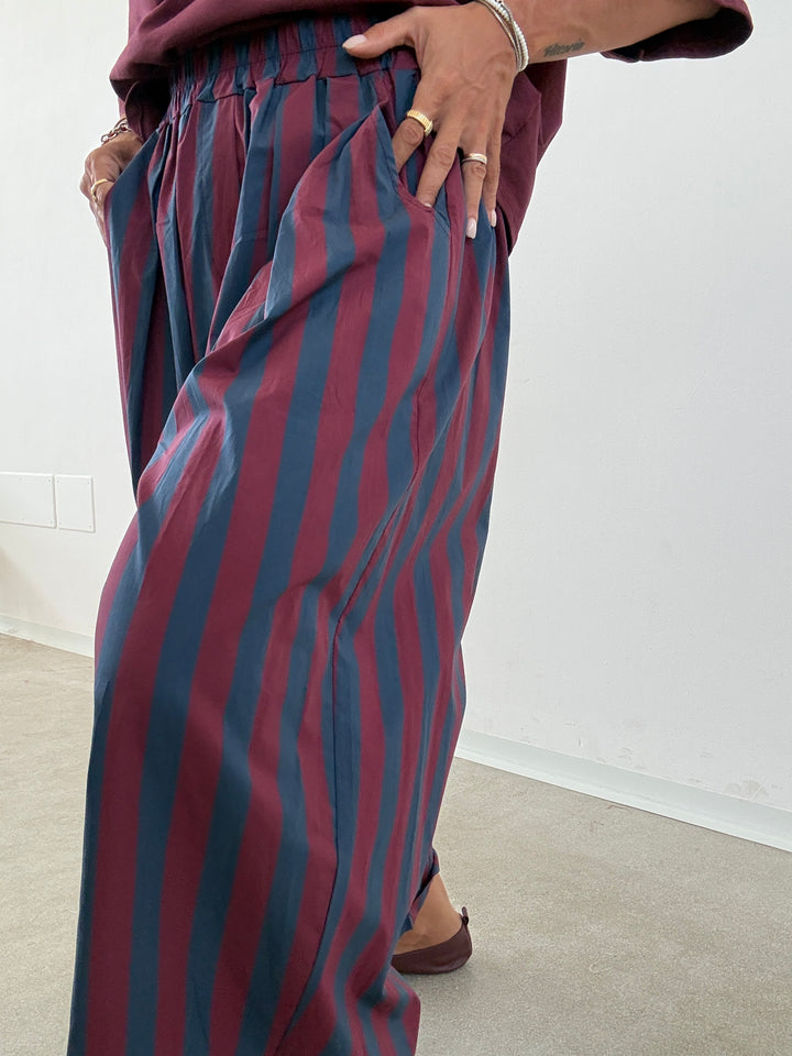 PANTALONE OLIMPIA RIGA VINO/BLU