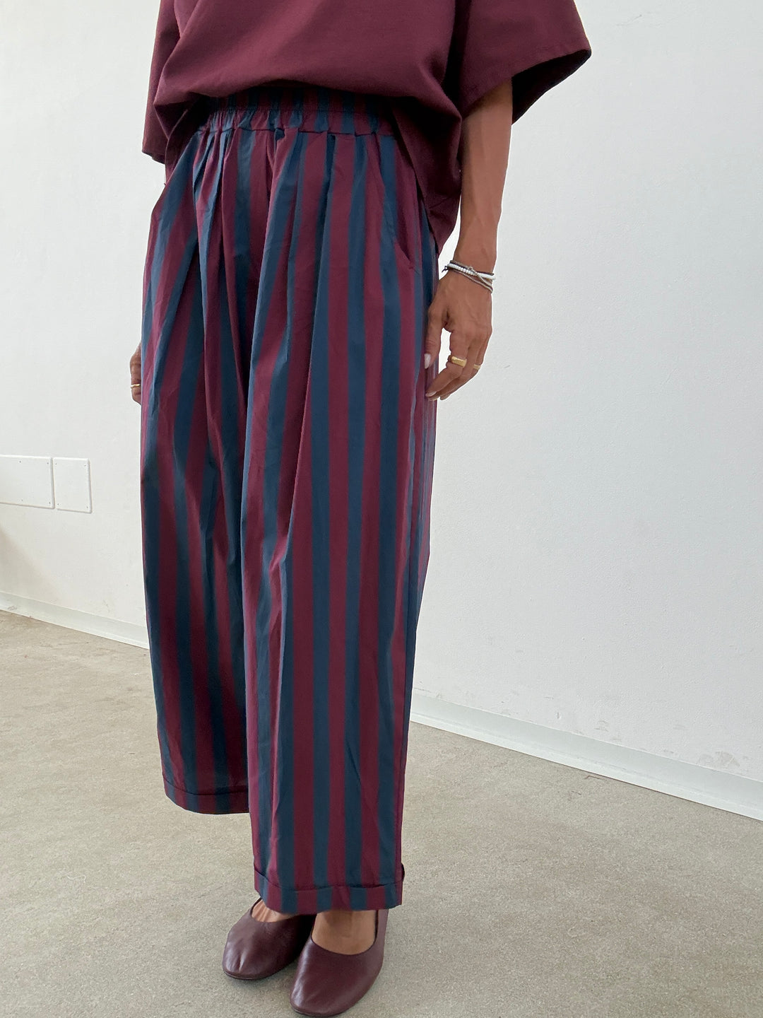 PANTALONE OLIMPIA RIGA VINO/BLU