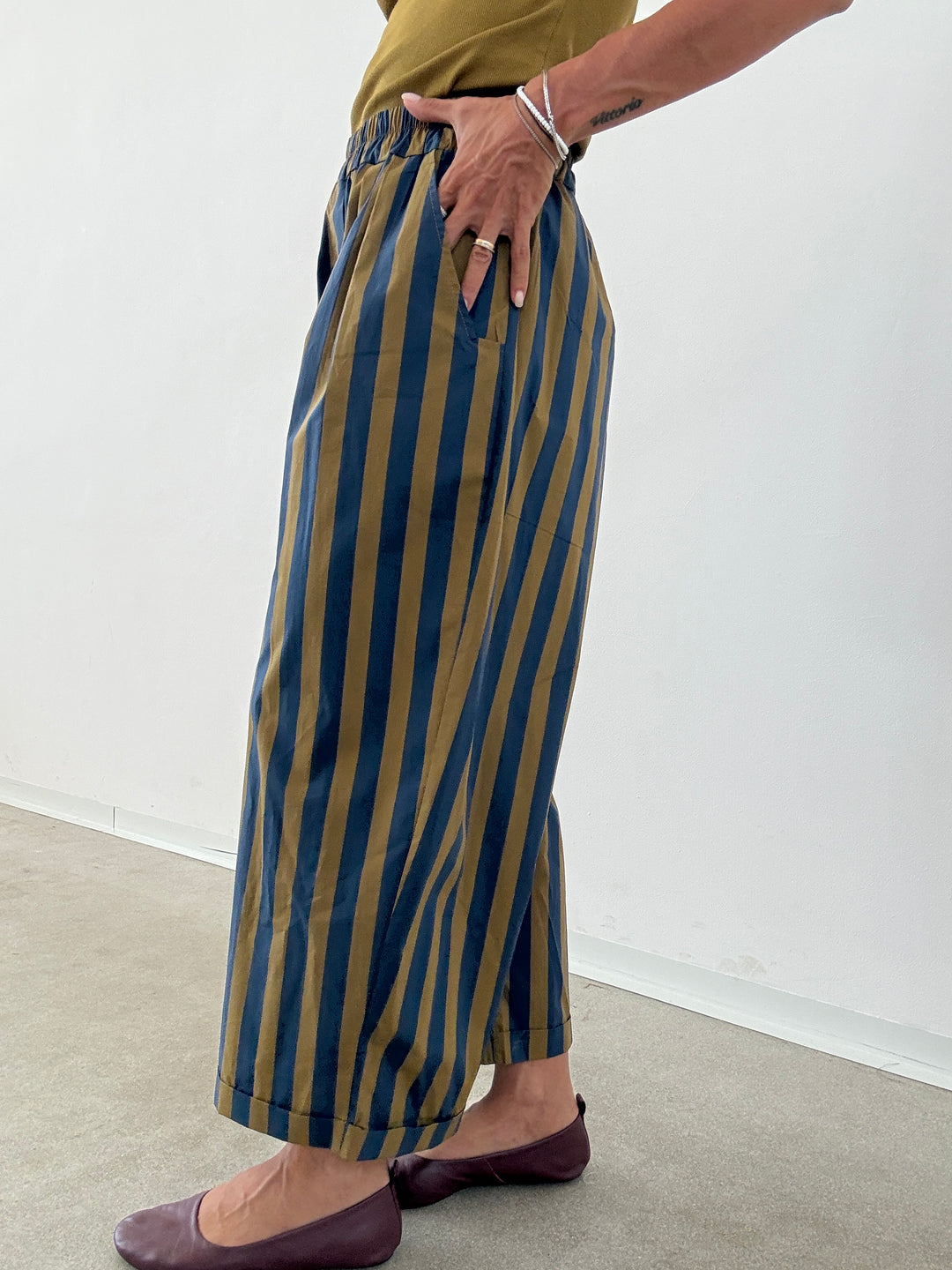 PANTALONE OLIMPIA RIGA BLU/OLIVA