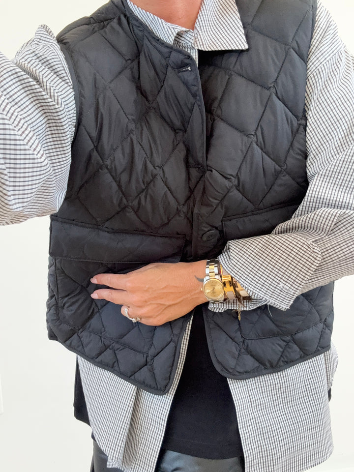 GILET TRAPUNTATO NERO