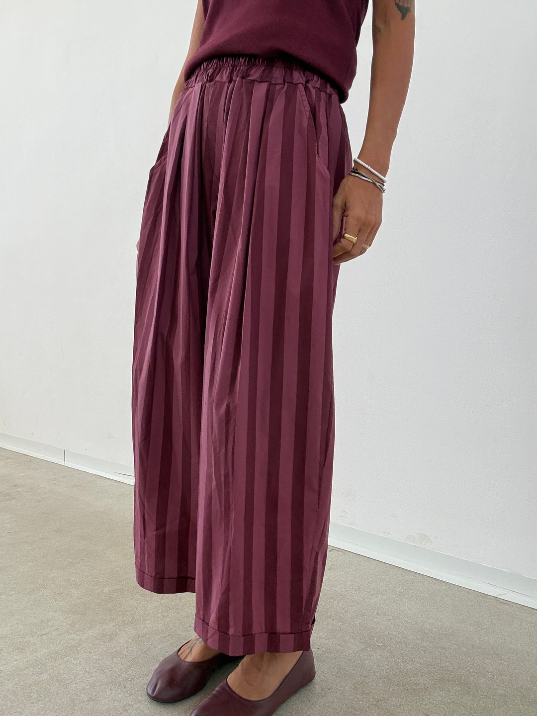 PANTALONE OLIMPIA RIGA VINO/MALVA