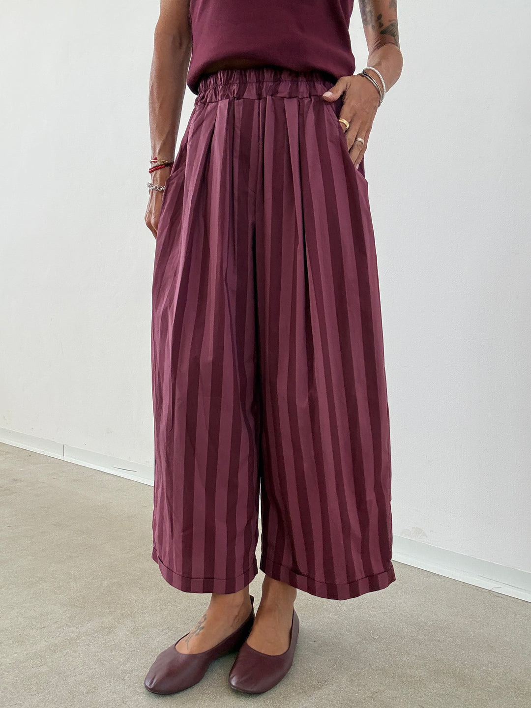 PANTALONE OLIMPIA RIGA VINO/MALVA
