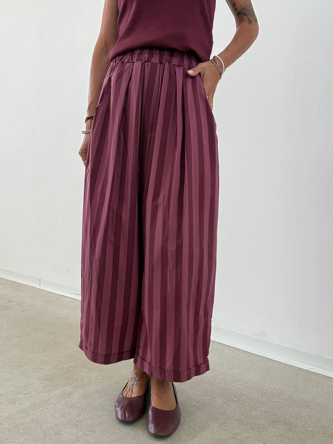 PANTALONE OLIMPIA RIGA VINO/MALVA