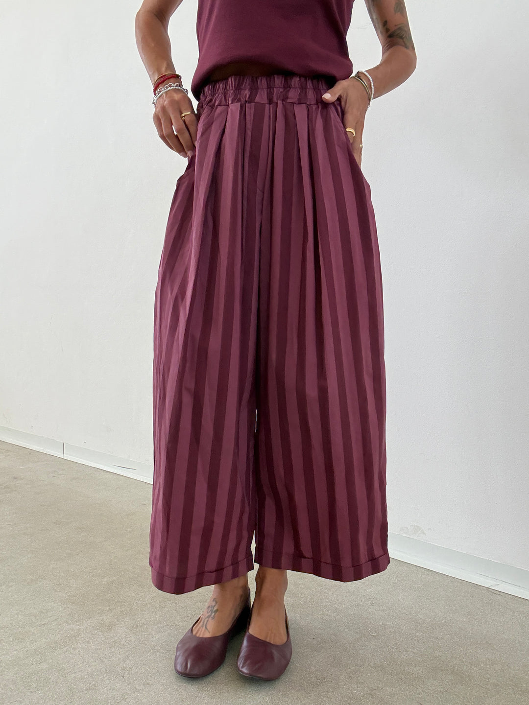 PANTALONE OLIMPIA RIGA VINO/MALVA