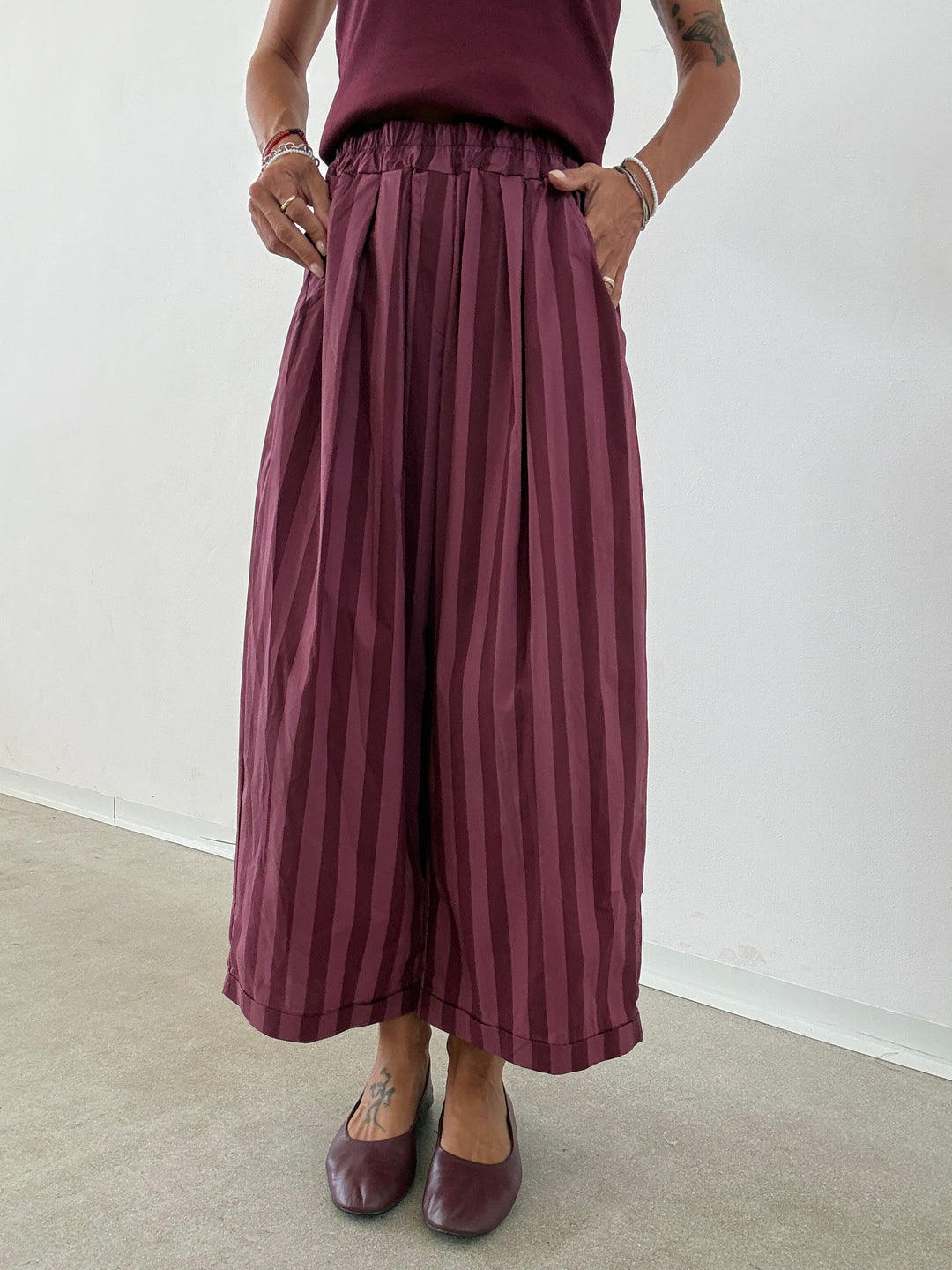 PANTALONE OLIMPIA RIGA VINO/MALVA