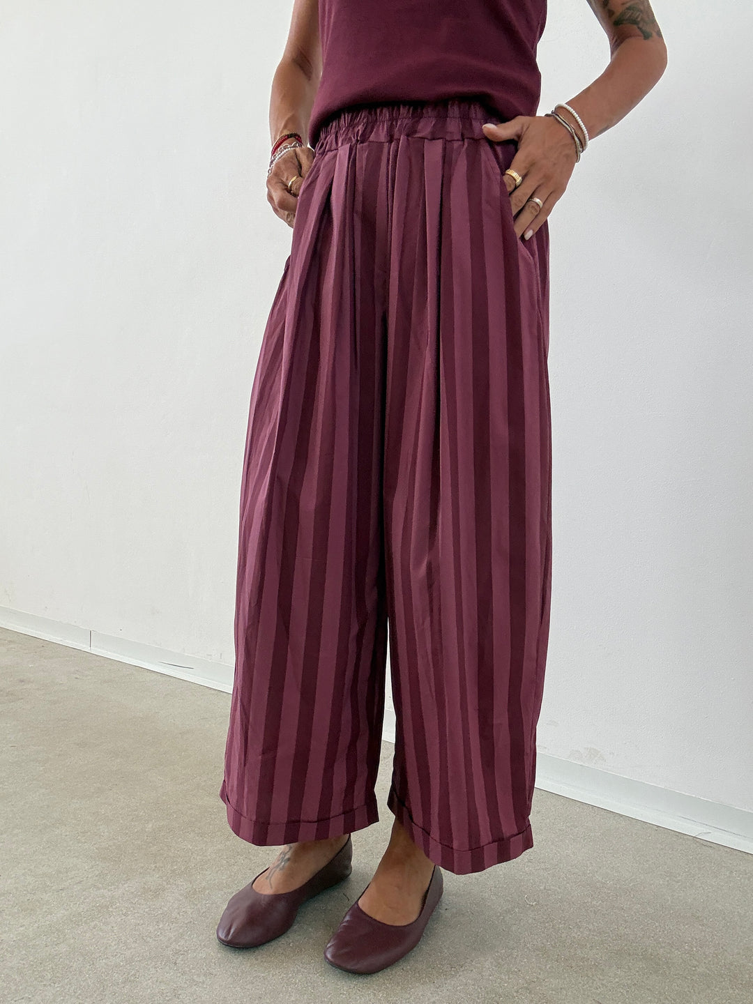 PANTALONE OLIMPIA RIGA VINO/MALVA