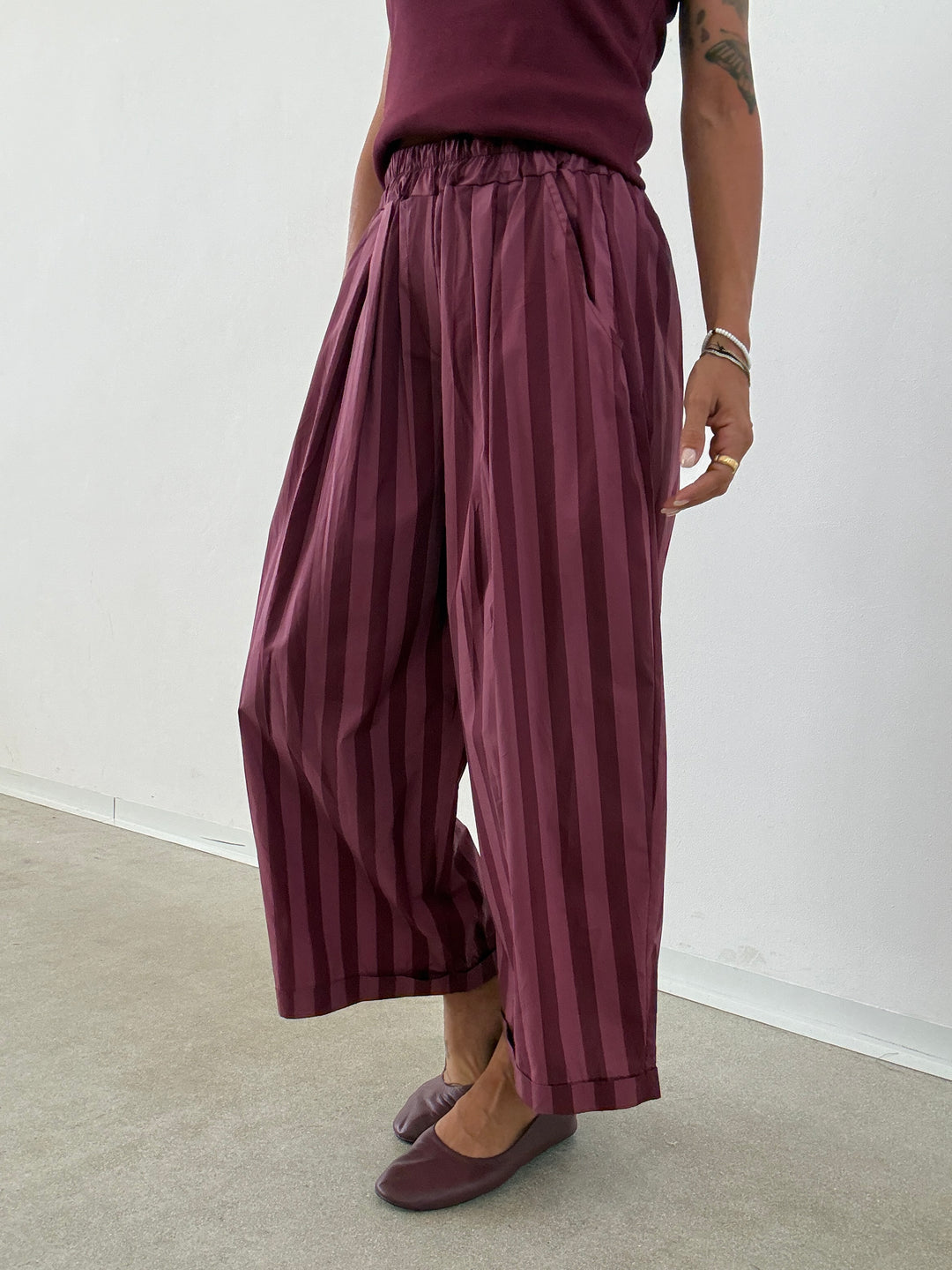 PANTALONE OLIMPIA RIGA VINO/MALVA