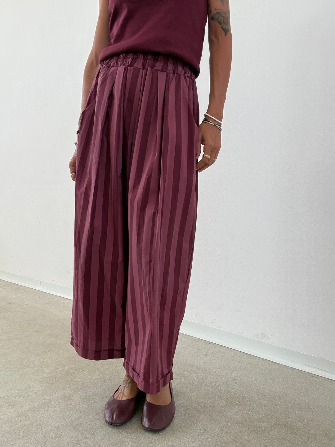 PANTALONE OLIMPIA RIGA VINO/MALVA