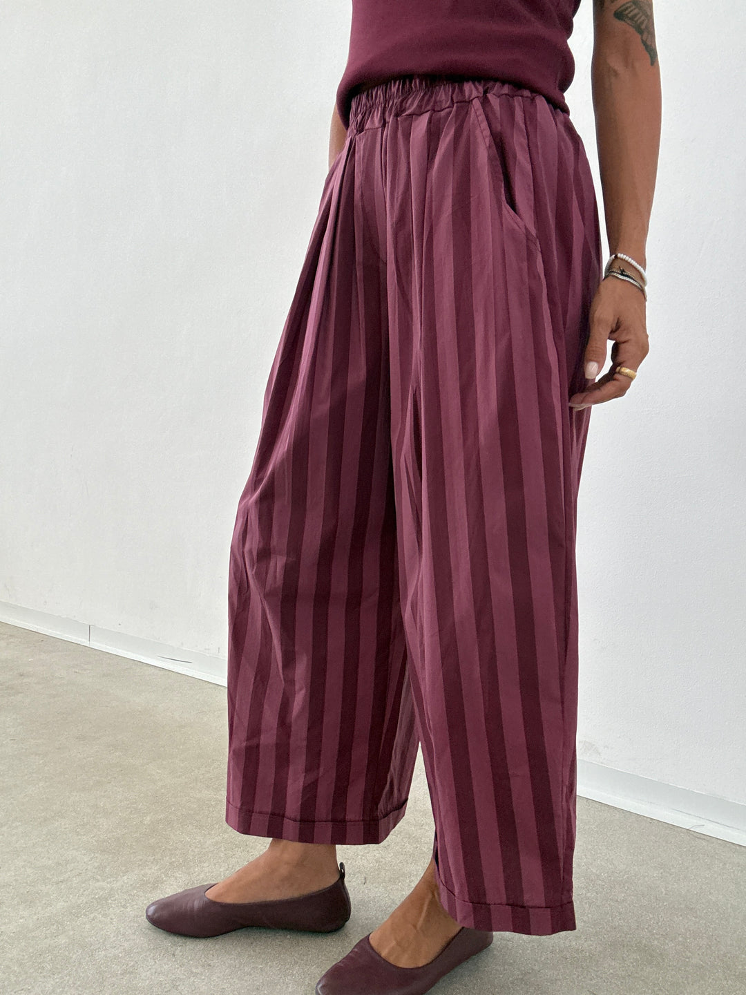 PANTALONE OLIMPIA RIGA VINO/MALVA