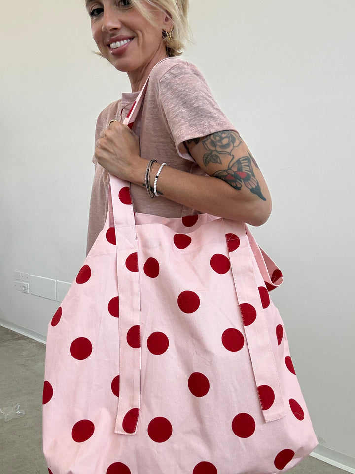 BORSA CANVAS POIS ROSA VINO
