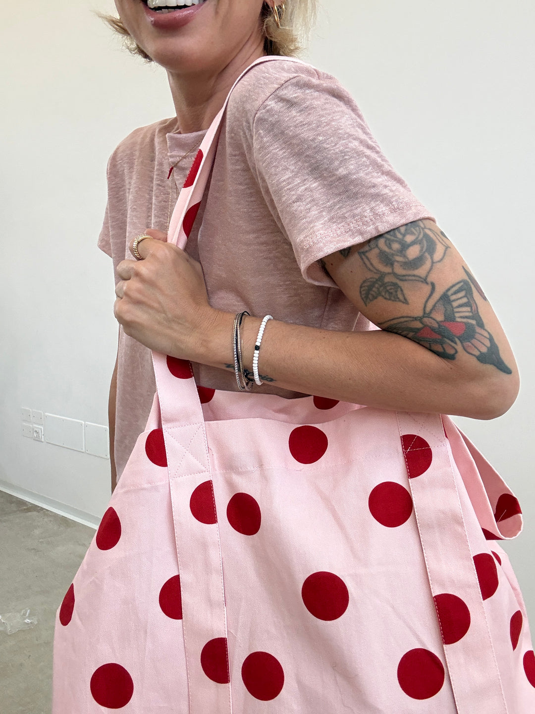 BORSA CANVAS POIS ROSA VINO