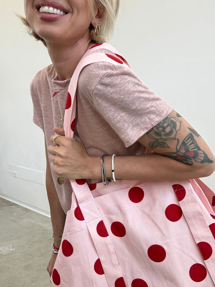 BORSA CANVAS POIS ROSA VINO