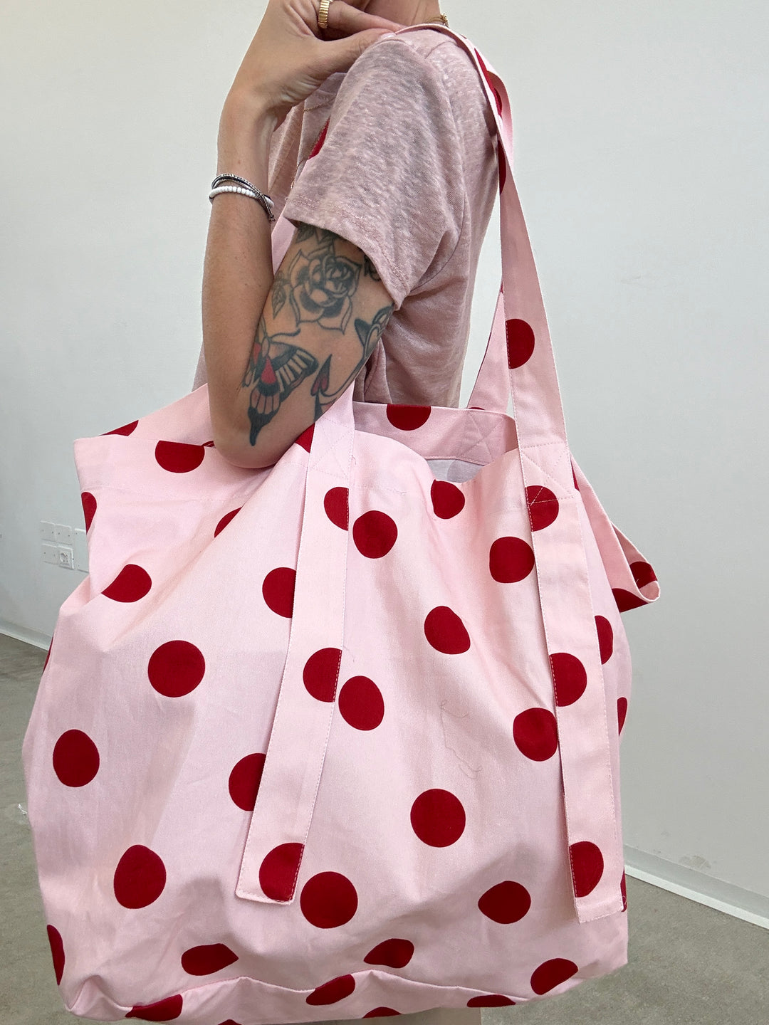 BORSA CANVAS POIS ROSA VINO