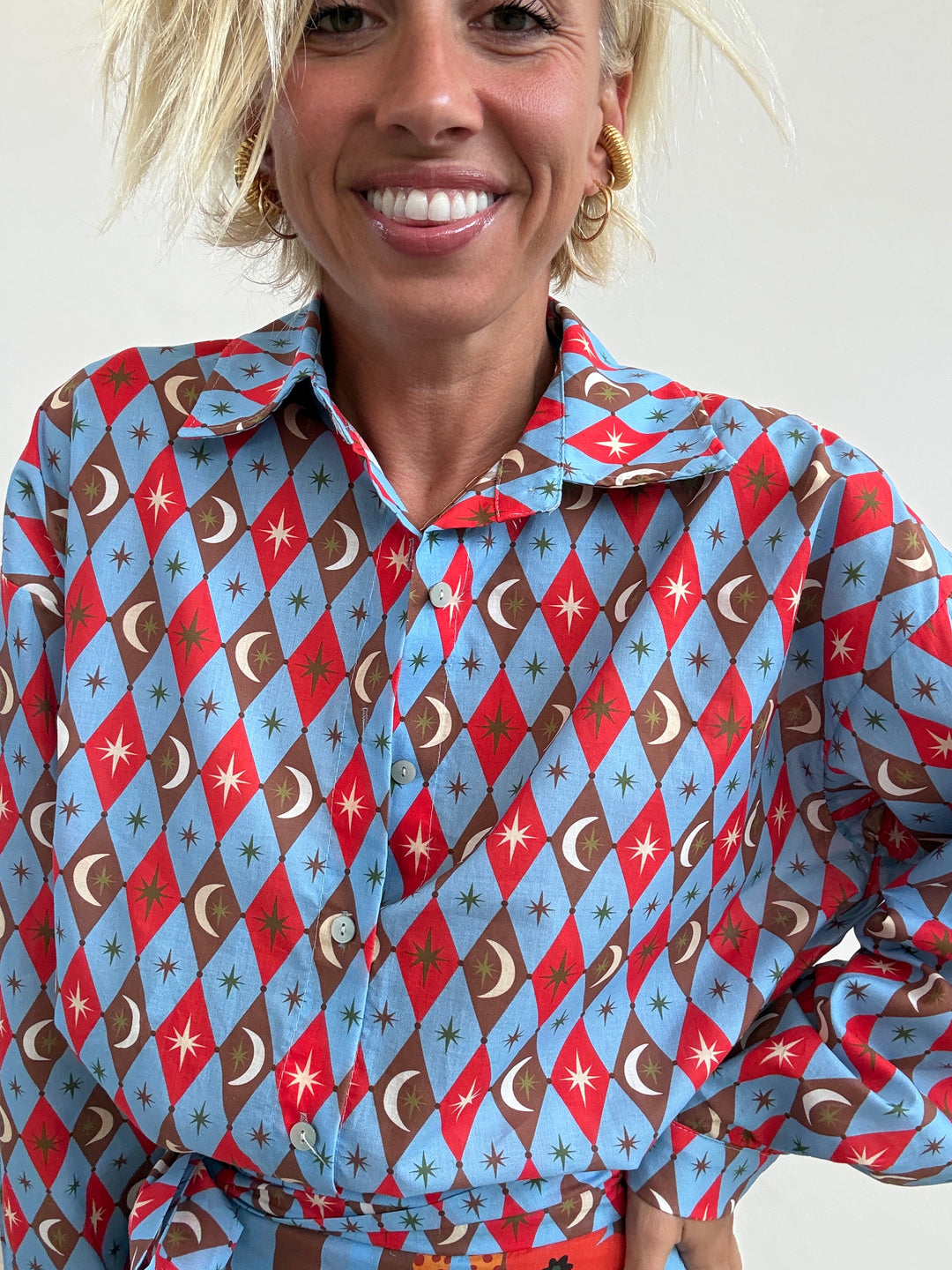 CAMICIA COSTELLAZIONE CELESTE/ROSSO