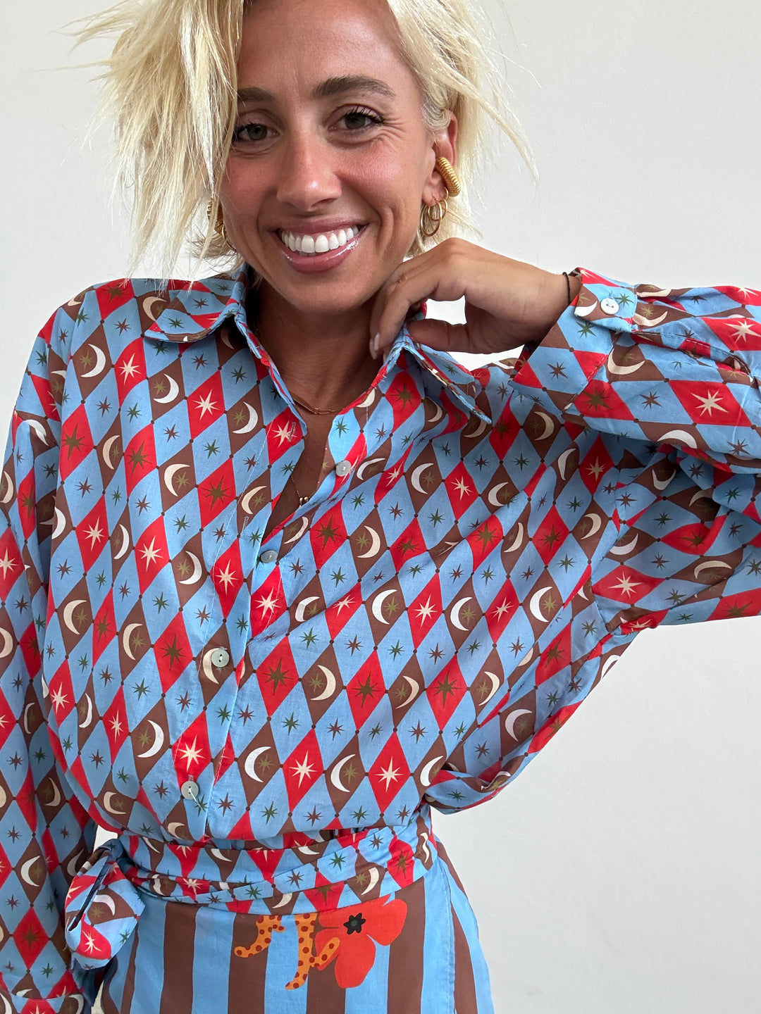 CAMICIA COSTELLAZIONE CELESTE/ROSSO