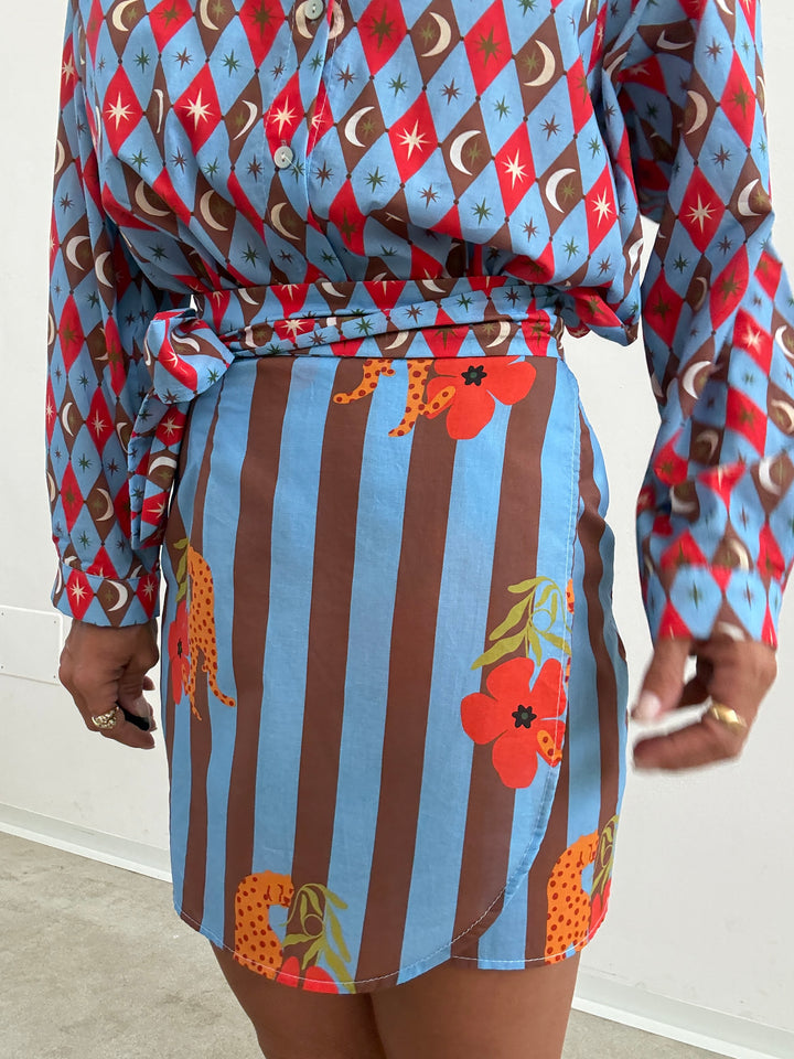 CAMICIA COSTELLAZIONE CELESTE/ROSSO
